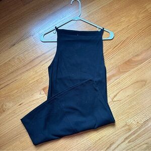 Black Square Neck Midi Dress